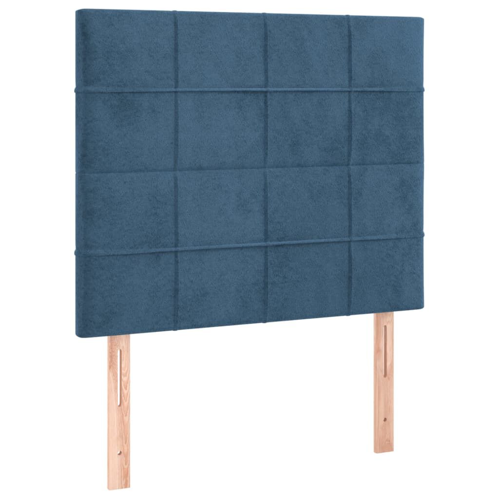 vidaXL Κρεβάτι Boxspring με Στρώμα Σκούρο Μπλε 80 x 200 εκ. Βελούδινο