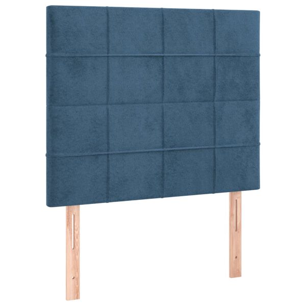 vidaXL Κρεβάτι Boxspring με Στρώμα Σκούρο Μπλε 80 x 200 εκ. Βελούδινο