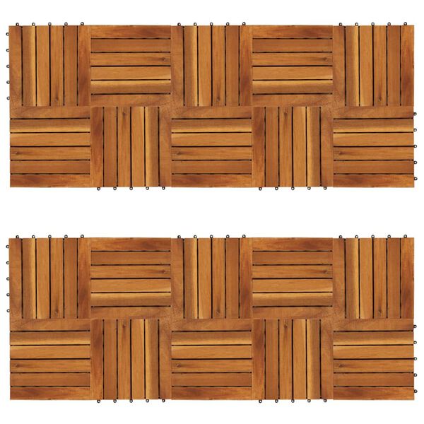 vidaXL Πλακάκια Deck Κάθετο Σχέδιο Σετ 20τεμ. 30x30εκ από Ξύλο Ακακίας