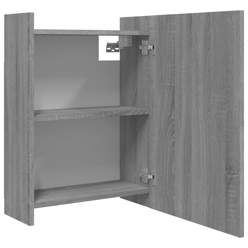 vidaXL Ντουλάπι Καθρέπτης Μπάνιου Γκρι Sonoma 62,5x20,5x64 εκ Επ. Ξύλο