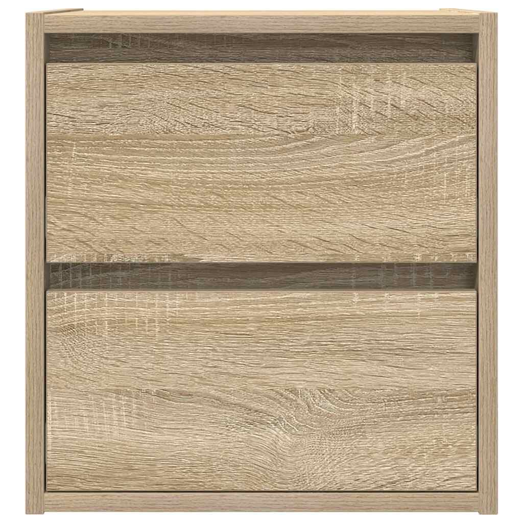 vidaXL Κομοδίνα Επιτοίχια 2 τεμ. Sonoma Δρυς 38x34x40 εκ.