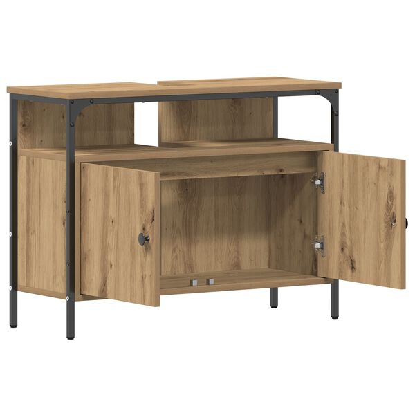 vidaXL Ντουλάπι νιπτήρα μπάνιου με ράφι artisan δρυς 80 x 30 x 60 cm
