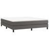 vidaXL Κρεβάτι Boxspring με Στρώμα Γκρι 160x200εκ. από Συνθετικό Δέρμα