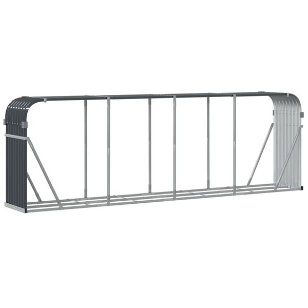 vidaXL Ξυλοθήκη Ανθρακί 300x45x100εκ. από Γαλβανισμένο Ατσάλι