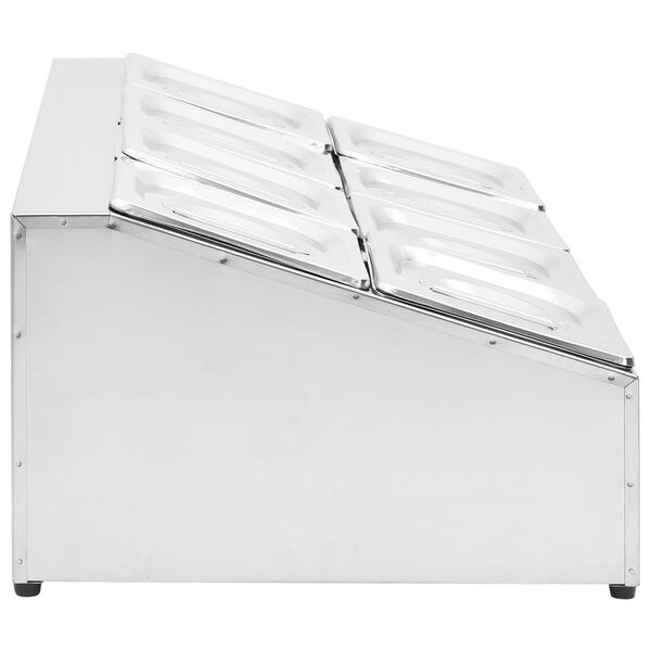 vidaXL Βάση για Λεκάνες Gastronorm με 8 Σκεύη GN 1/6 Ανοξείδωτο Ατσάλι