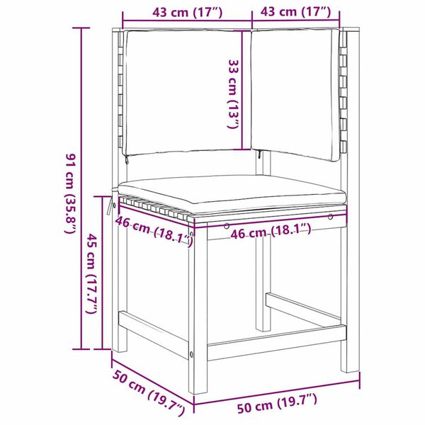 vidaXL Σετ Παγκάκι Κήπου 5 pcs Καφέ Μασίφ ξύλο ακακίας
