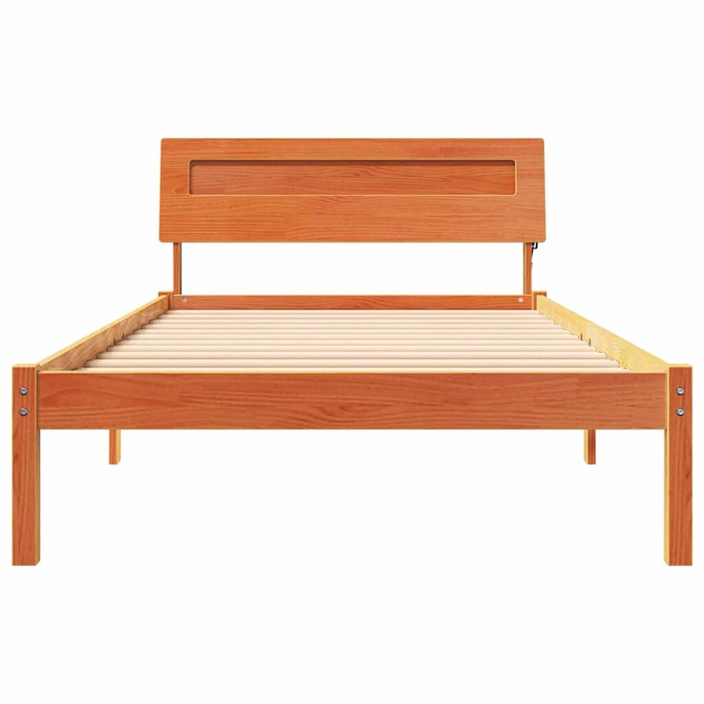 vidaXL Σκελετός Κρεβατιού Καφέ κεριού 80 x 200 cm Μασίφ ξύλο πεύκου