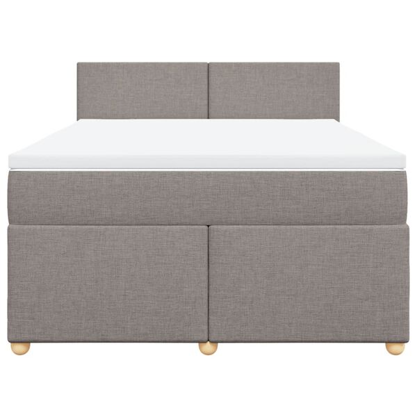 vidaXL &Kappa;&rho;&epsilon;&beta;ά&tau;&iota; Boxspring &mu;&epsilon; &Sigma;&tau;&rho;ώ&mu;&alpha; Taupe 140x190 &epsilon;&kappa;. &Upsilon;&phi;&alpha;&sigma;&mu;ά&tau;&iota;&nu;&omicron;