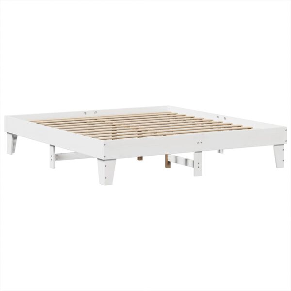vidaXL Σκελετός Κρεβ. Χωρίς Στρώμα Λευκό 180x200 εκ Μασίφ Πεύκο
