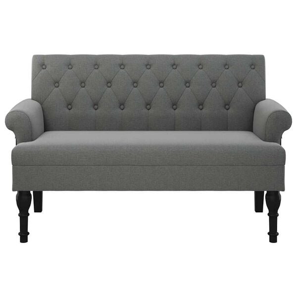 vidaXL Παγκάκι με Πλάτη Σκούρο Γκρι 120 x 62 x 75,5 εκ. Υφασμάτινο