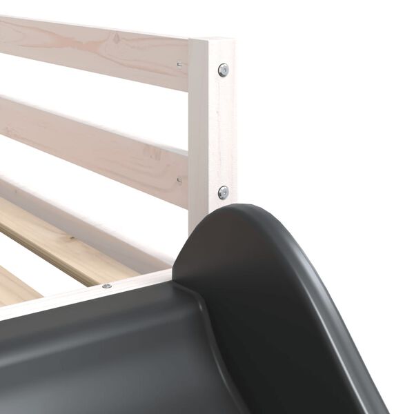 vidaXL Κουκέτα με Τσουλήθρα/Σκάλα Λευκό 75x190 εκ. Μασίφ Ξύλο Πεύκου
