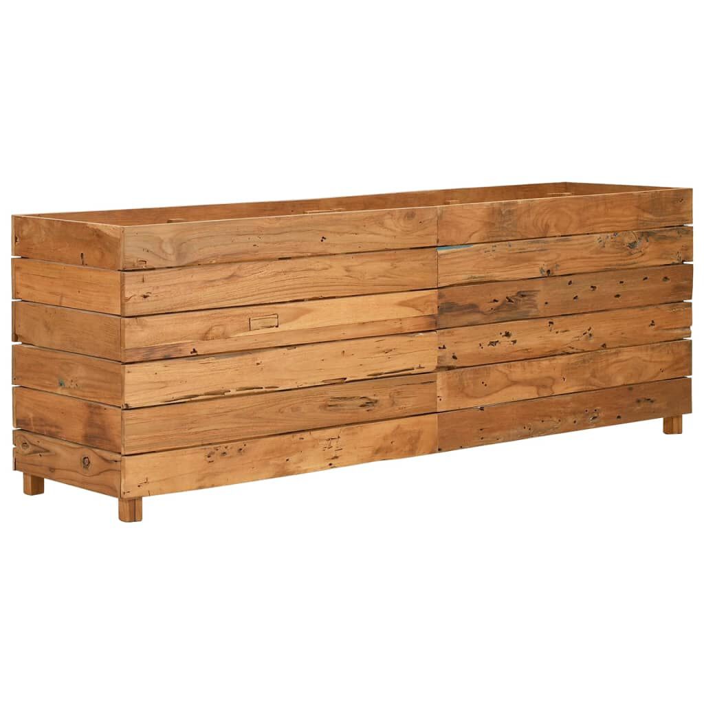 vidaXL Ζαρντινιέρα Υπερυψωμένη 150x40x55 εκ. Ανακυκλ. Ξύλο Teak/Ατσάλι
