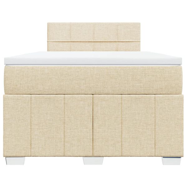 vidaXL Κρεβάτι Boxspring με Στρώμα Κρεμ 120x190 εκ. Υφασμάτινο