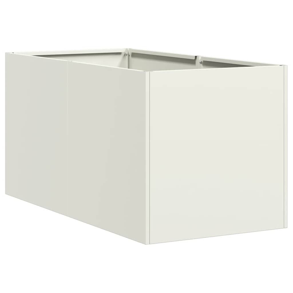 vidaXL Ζαρντινιέρα Λευκή 40x80x40 εκ. από Χάλυβα Ψυχρής Έλασης