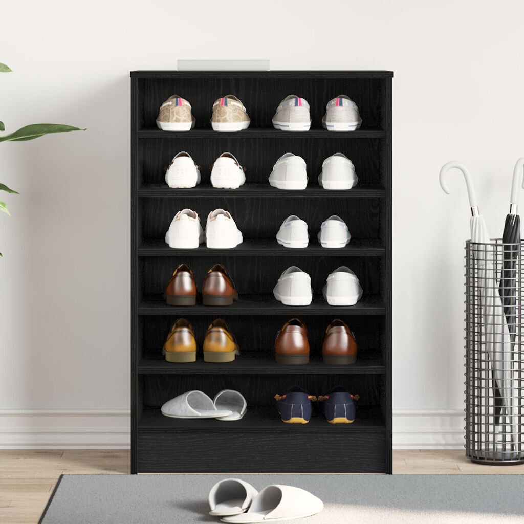 vidaXL Ντουλάπα Παπουτσιών Μαύρο Δρύς 60x35x92 εκ Επεξεργασμένο Ξύλο