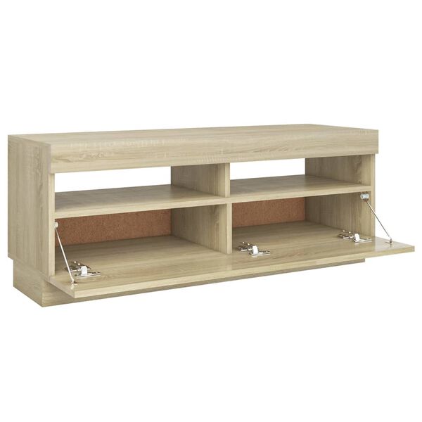 vidaXL Έπιπλο Τηλεόρασης με Φωτισμό LED Sonoma Δρυς 100 x 35 x 40 εκ.