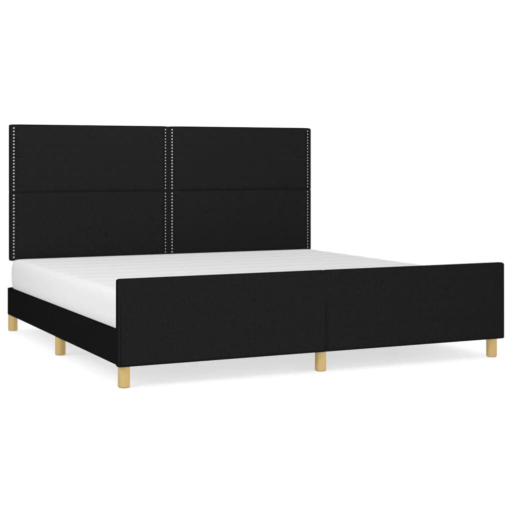 vidaXL Σκελετός Κρεβατιού Χωρίς Στρώμα Μαύρο 200x200 εκ. Υφασμάτινο