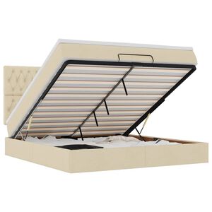 vidaXL &Omicron;&theta;&omega;&mu;&alpha;&nu;&iota;&kappa;ό &kappa;&rho;&epsilon;&beta;ά&tau;&iota; &mu;&epsilon; &sigma;&tau;&rho;ώ&mu;&alpha; & LEDs Cream 160x200cm ύ&phi;&alpha;&sigma;&mu;&alpha;