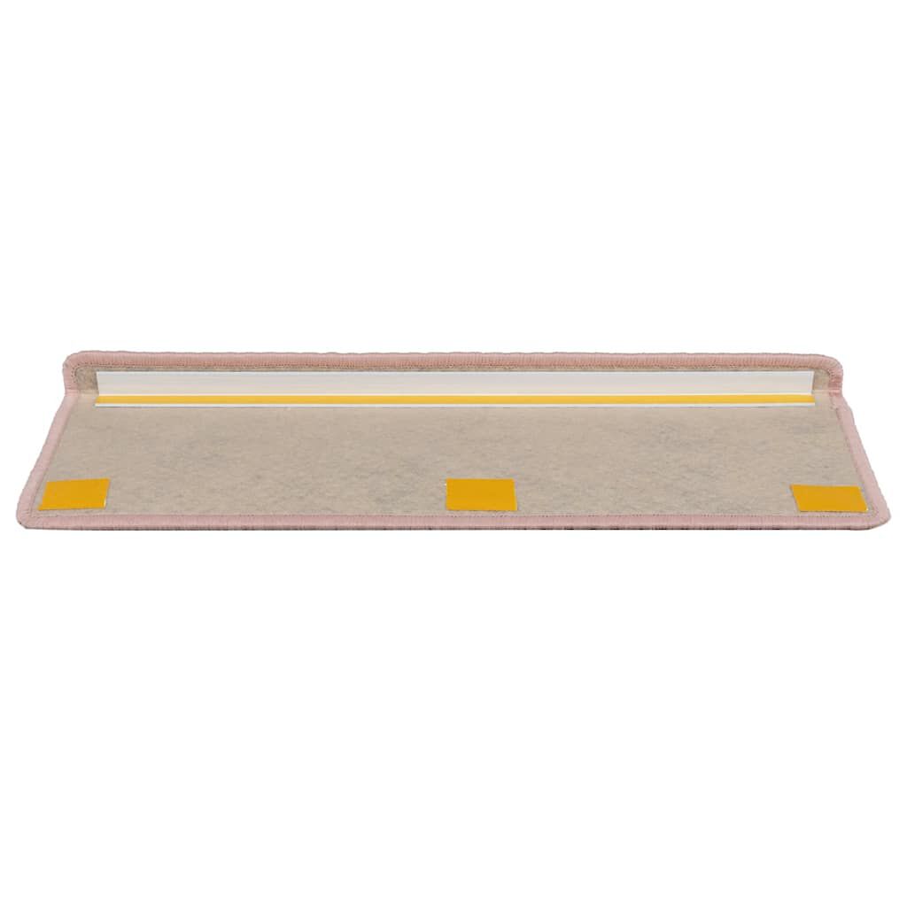 vidaXL Πατάκια Σκάλας Αυτοκόλ. 15 τεμ. Όψη Σιζάλ 65x21x4 εκ. Ροζ