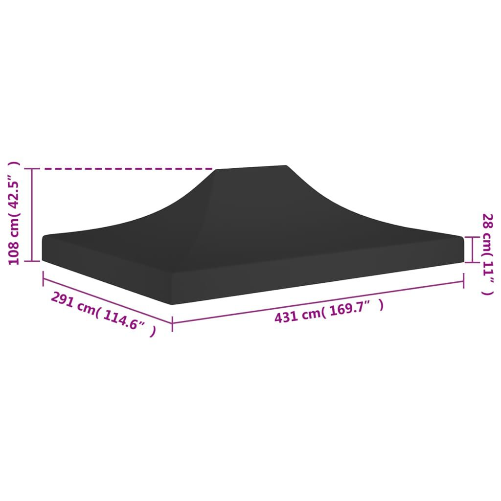 vidaXL Κάλυμμα Τέντας Εκδηλώσεων Μαύρο 4,5 x 3 μ. 270 γρ/μ²