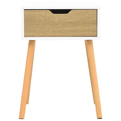 vidaXL Κομοδίνο Λευκό / Sonoma Δρυς 40 x 40 x 56 εκ. από Μοριοσανίδα