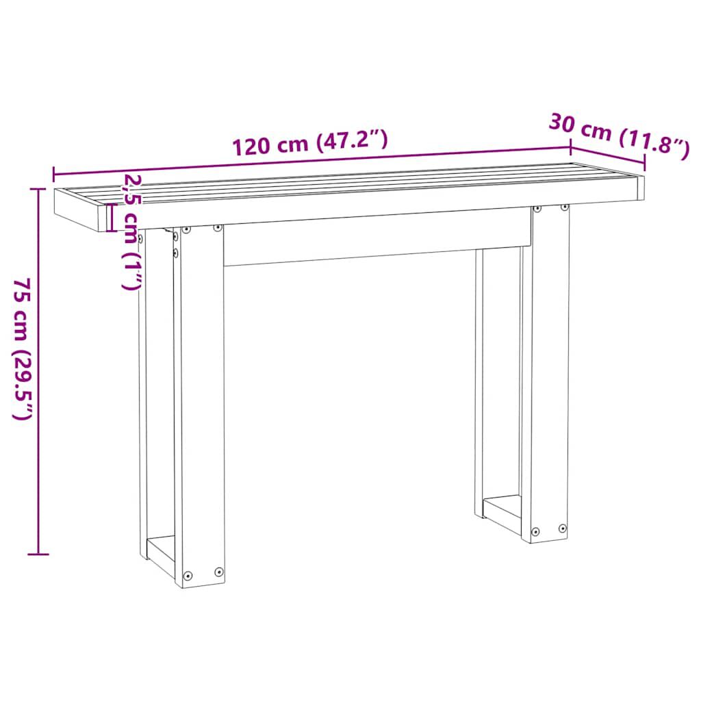 vidaXL Τραπέζι κονσόλας NOAIN με πόδια σχήματος U 120x30x75 cm