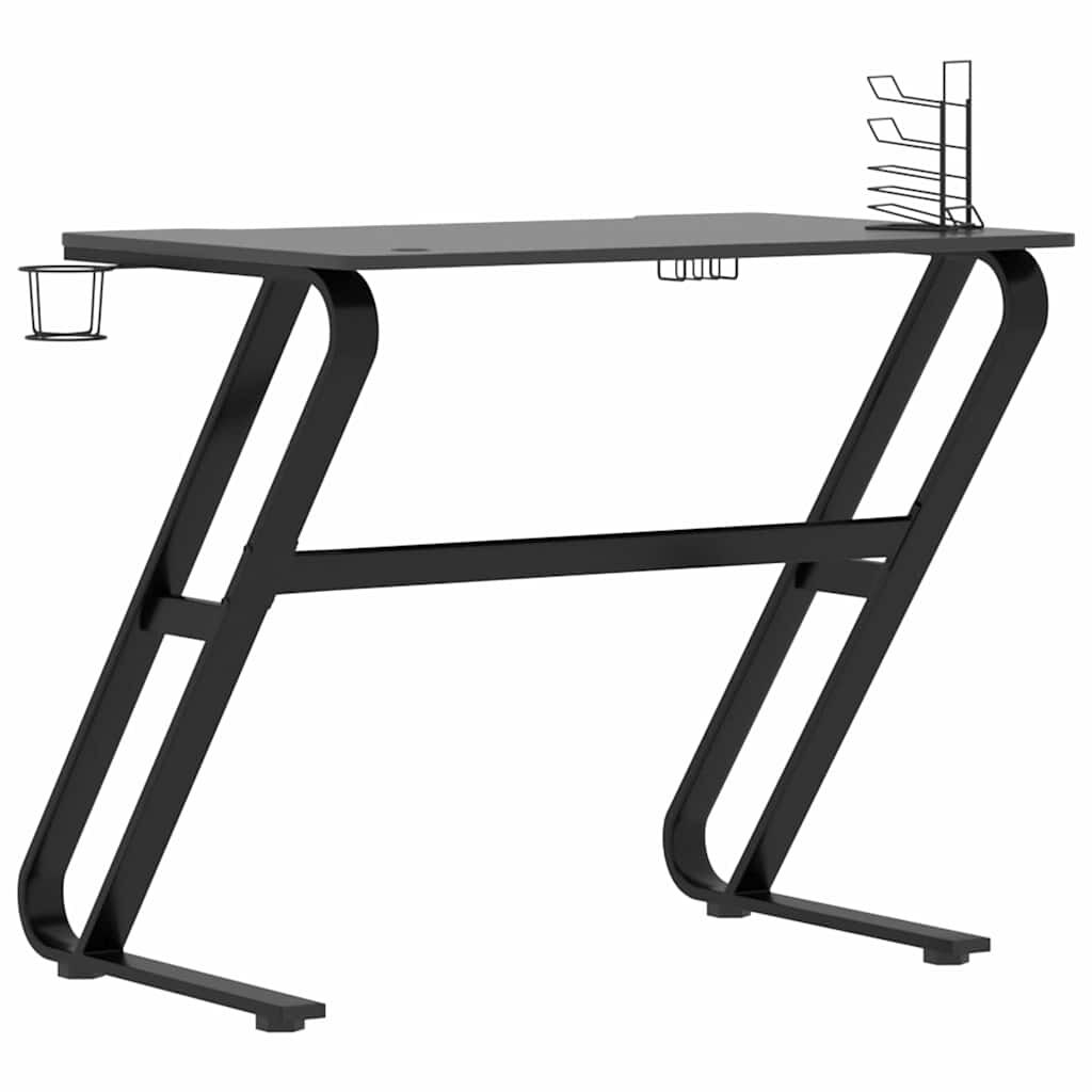vidaXL Γραφείο Gaming Μαύρο 90 x 60 x 75 εκ. με Πόδια σε Σχήμα ΖΖ
