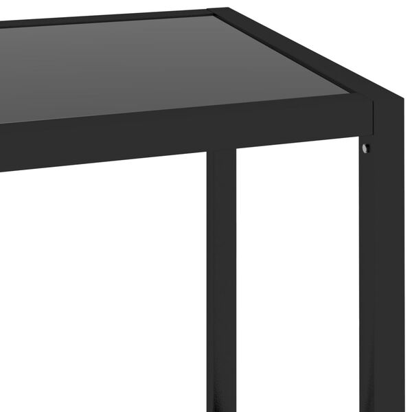 vidaXL Ράφι Διαφανές και Μαύρο 100 x 36 x 90 εκ. από Ψημένο Γυαλί