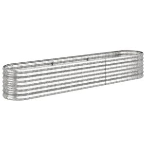 vidaXL Ζαρντινιέρα Ασημί 224x40x36 εκ. Γαλβανισμένος χάλυβας