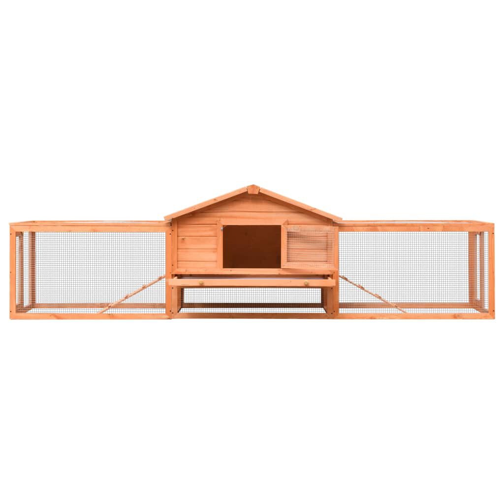 vidaXL Κλουβί Κουνελιών 310x70x87 εκ. από Μασίφ Ξύλο Πεύκου/Ελάτης