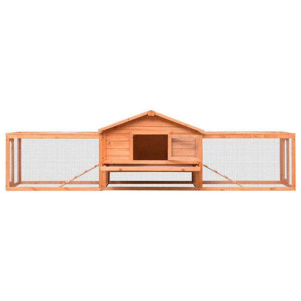 vidaXL Κλουβί Κουνελιών 310x70x87 εκ. από Μασίφ Ξύλο Πεύκου/Ελάτης
