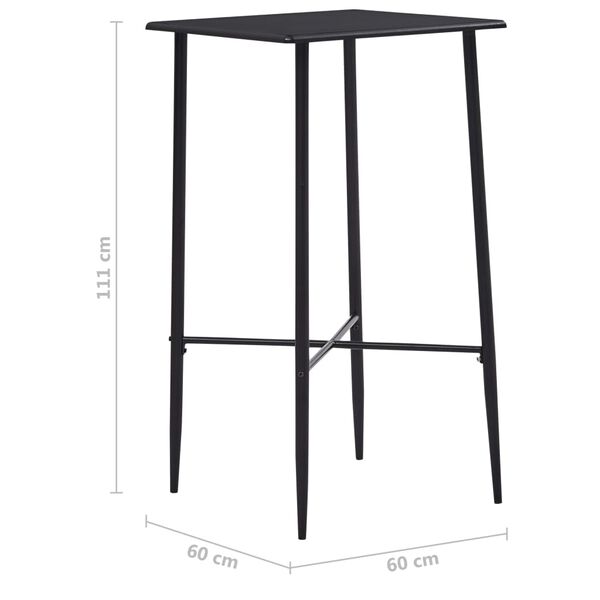 vidaXL Τραπέζι Μπαρ Μαύρο 60 x 60 x 111 εκ. από MDF