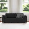 vidaXL Καναπές με μαξιλάρι Μαύρο 219 x 77 x 82 εκ ύφασμα