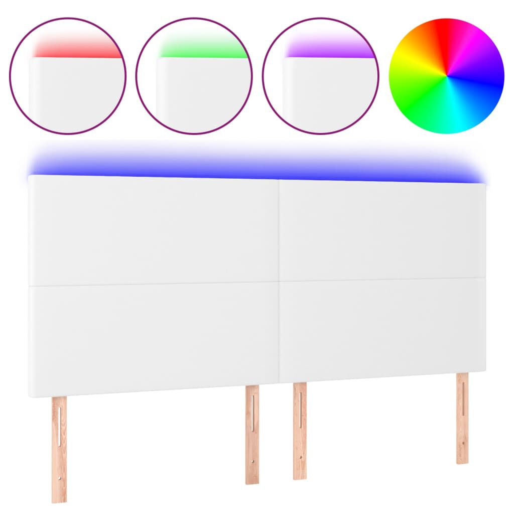 vidaXL Κεφαλάρι Κρεβατιού LED Λευκό 160x5x118/128 εκ
