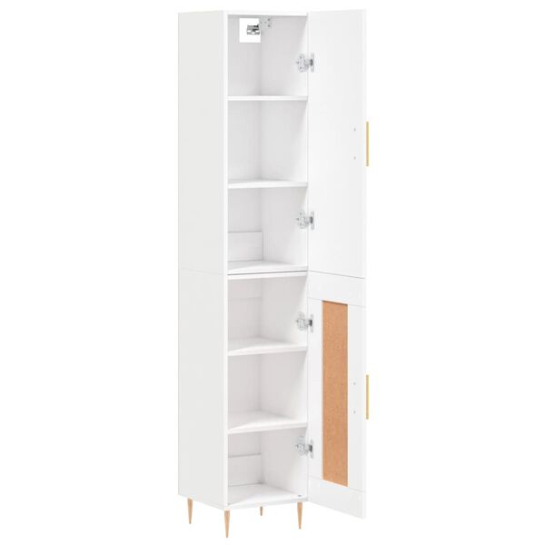 vidaXL Ντουλάπι Λευκό 34,5 x 34 x 180 εκ. από Επεξεργασμένο Ξύλο