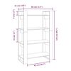 vidaXL Βιβλιοθήκη/Διαχωριστικό Χώρου Λευκό 80x35x125 εκ. Μασίφ Πεύκο