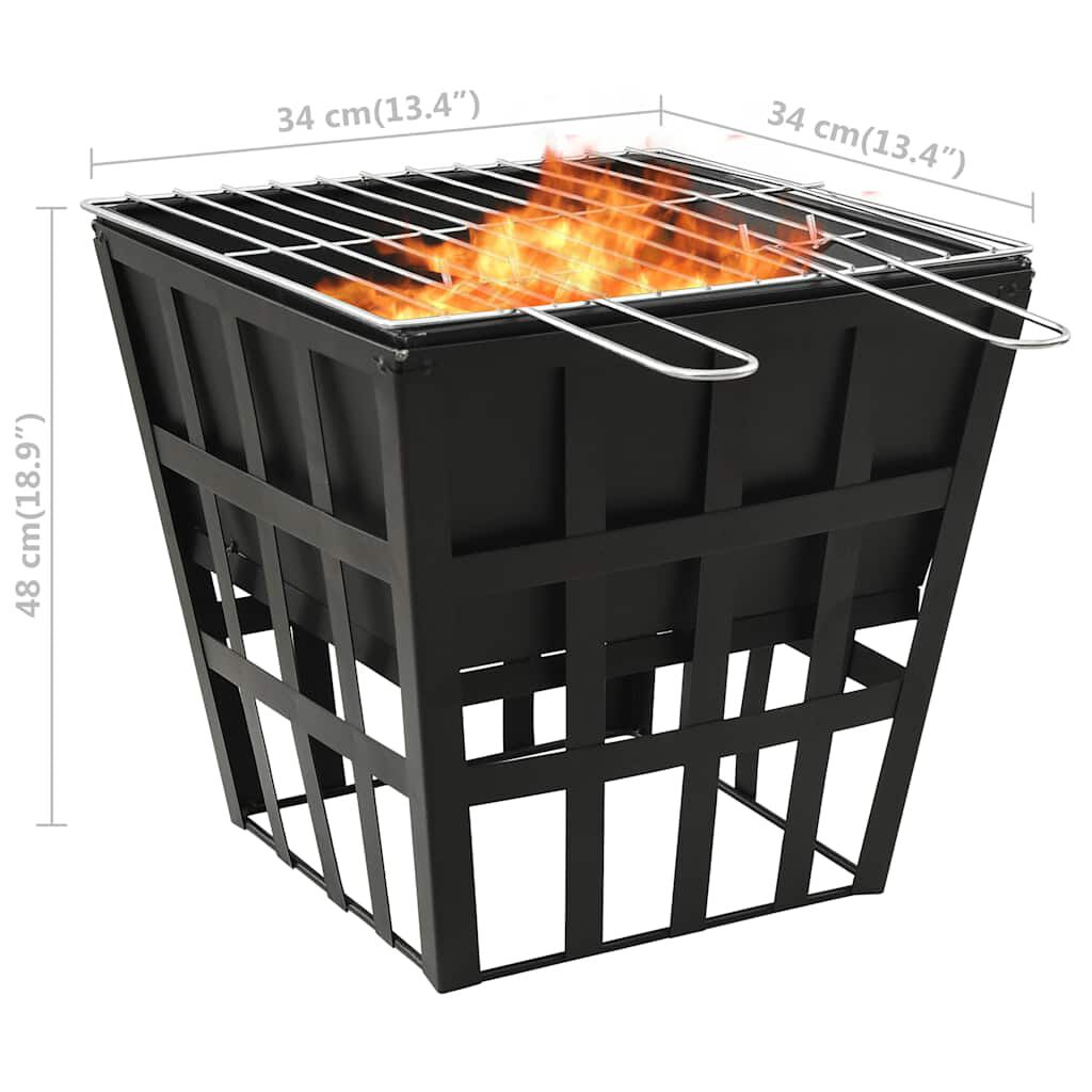 vidaXL Τζάκι Εξωτερικού Χώρου / Ψησταριά 34 x 34 x 48 εκ. από Ατσάλι