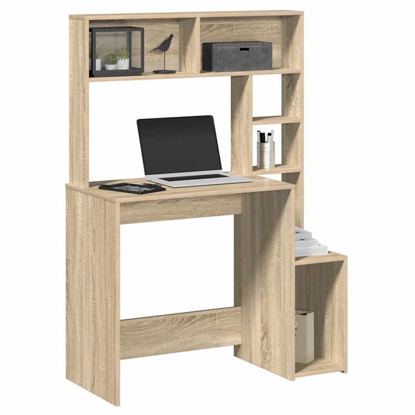 vidaXL Γραφείο με Ράφια Sonoma Δρυς 100x45x140 εκ. Επεξεργασμένο Ξύλο