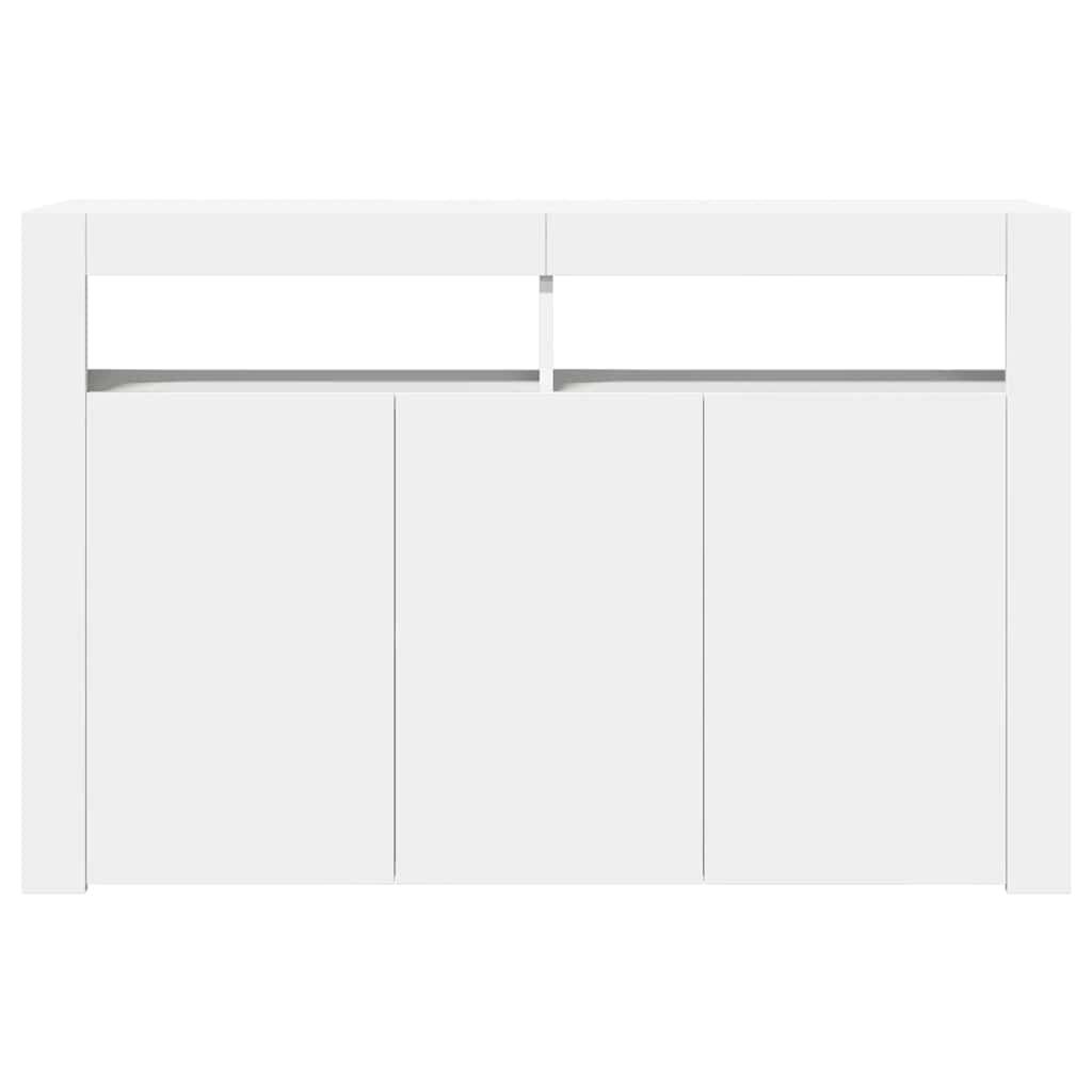 vidaXL Μπουφές με LED Λευκός 115,5x30x75 εκ.