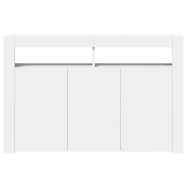 vidaXL Μπουφές με LED Λευκός 115,5x30x75 εκ.
