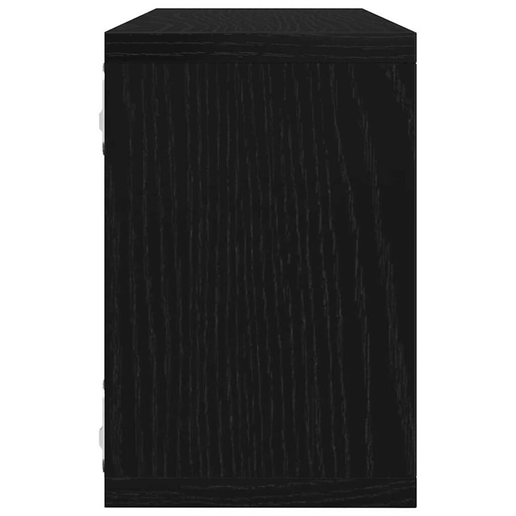 vidaXL Ράφια Τοίχου με ράφι Επιτοίχιο 2 pcs Μαύρη δρυς 60 x 15 x 23 cm