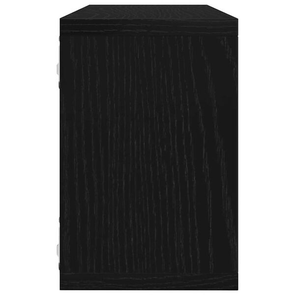 vidaXL Ράφια Τοίχου με ράφι Επιτοίχιο 2 pcs Μαύρη δρυς 60 x 15 x 23 cm