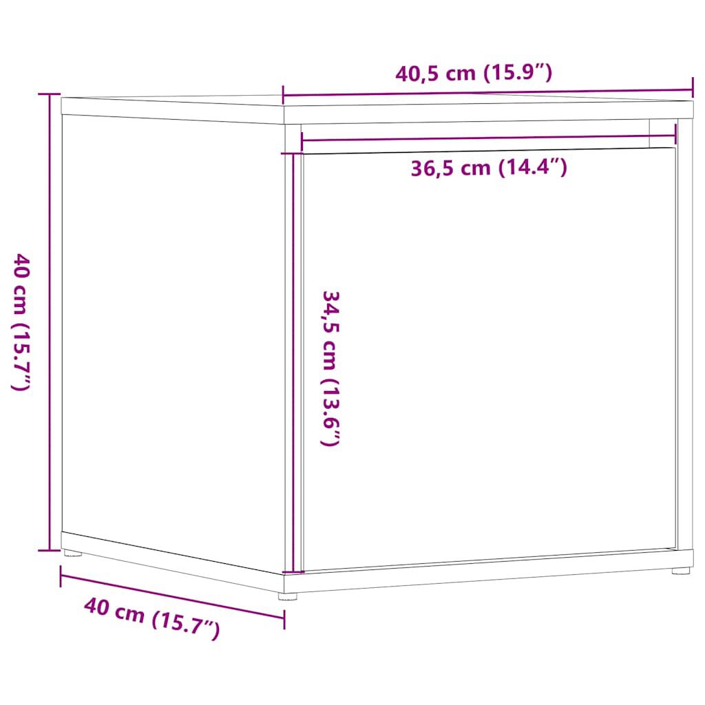 vidaXL Συρτάρι-κουτί παλιό ξύλο 40,5x40x40 cm Ξύλο μηχανής