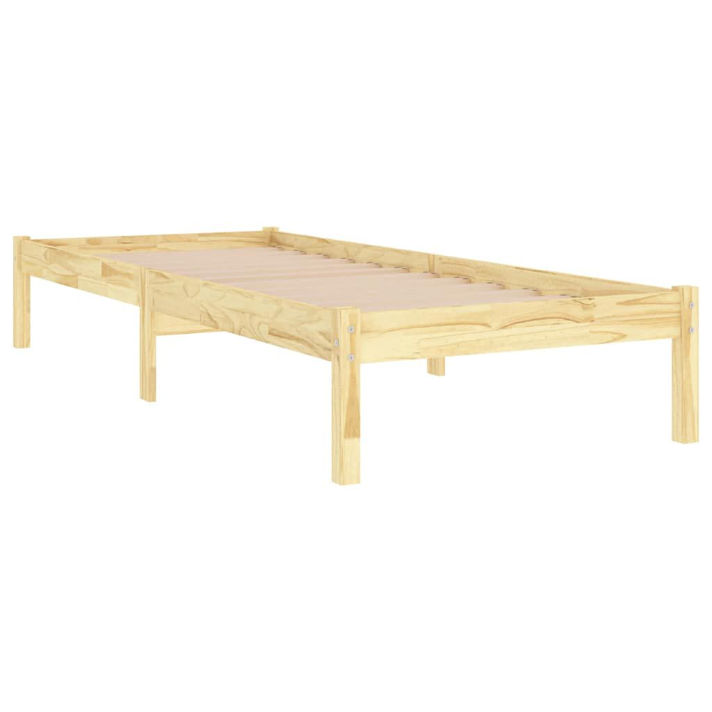 vidaXL Πλαίσιο Κρεβατιού 75 x 190 εκ. από Μασίφ Ξύλο Small Single
