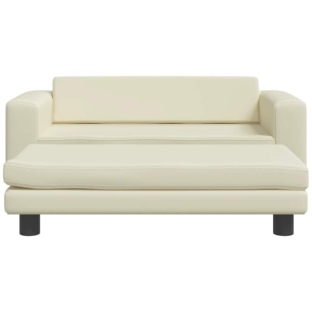 vidaXL Κρεβάτι Σκύλου με Προέκταση Κρεμ 100x50x30 εκ. Συνθετικό Δέρμα
