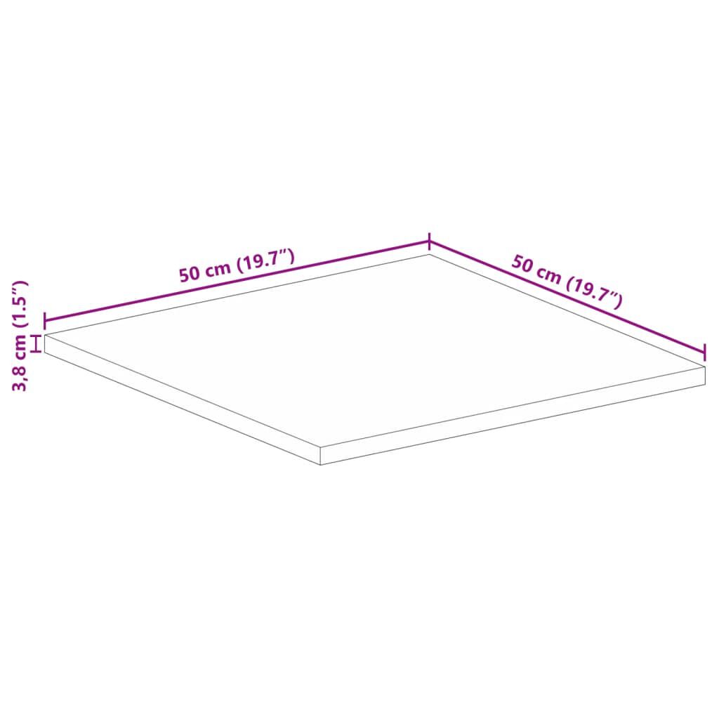 vidaXL Επιφάνεια Τραπεζιού Τετράγωνη 50x50x3,8 εκ. Μασίφ Ξύλο Μάνγκο