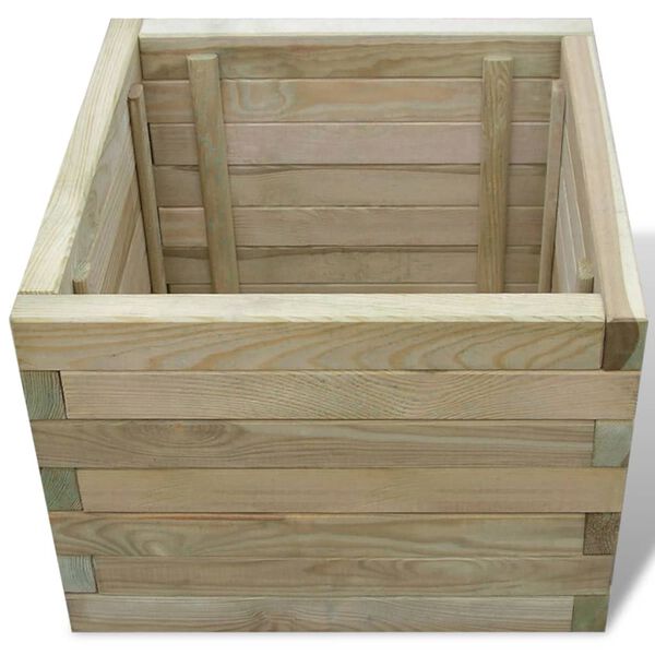 vidaXL Ζαρντινιέρα Υπερυψωμένη Τετράγωνη 50 x 50 x 40 εκ. Ξύλινη