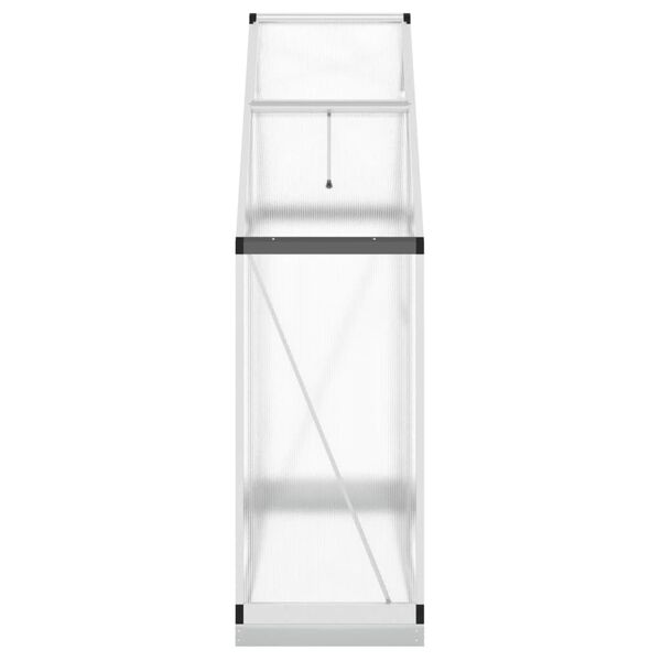 vidaXL Θερμοκήπιο με Πλαίσιο Βάσης Ασημί 169x58x202 εκ. Αλουμίνιο