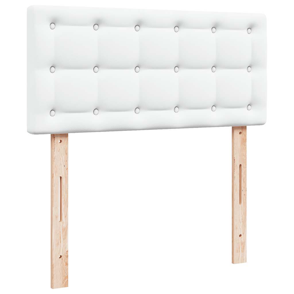 vidaXL Ottoman Κρεβάτι με στρώματα & LED Καθαρό Λευκό Faux Leather