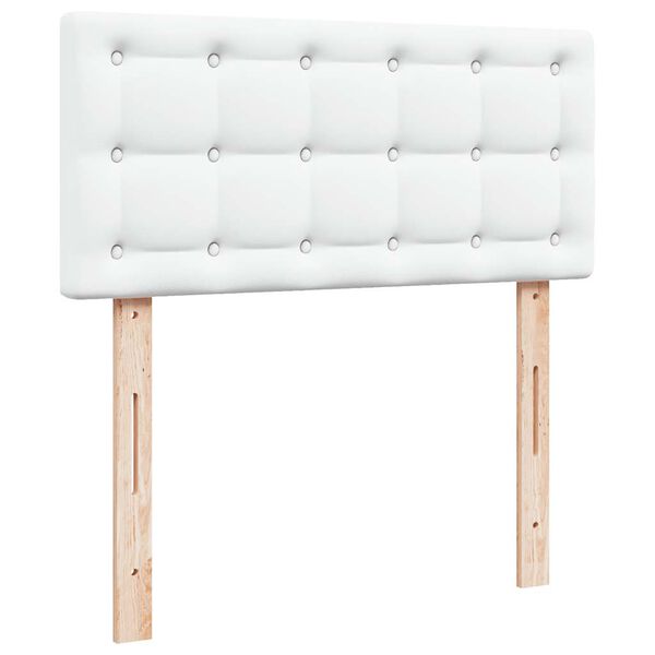 vidaXL Ottoman Κρεβάτι με στρώματα & LED Καθαρό Λευκό Faux Leather